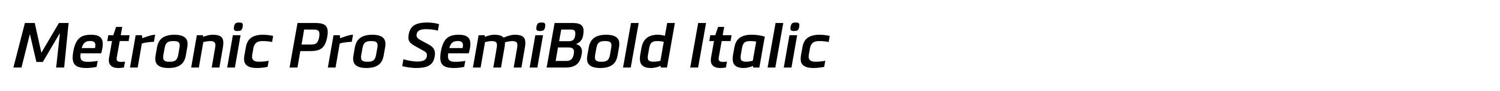 Metronic Pro SemiBold Italic